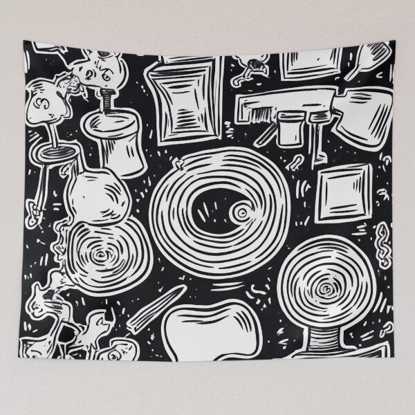 Item preview, Abstract Black & White Pattern designed and sold by Modern Mood Prints.