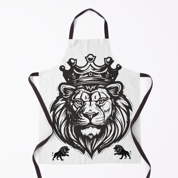 Item preview, Majestic Crowned Lion – Bold Black & White Illustration designed and sold by Carftastic.