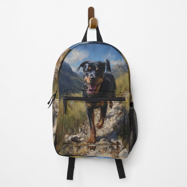 Item preview, A powerful Rottweiler running along a rugged mountain trail, Dogs in Motion designed and sold by CDC40.