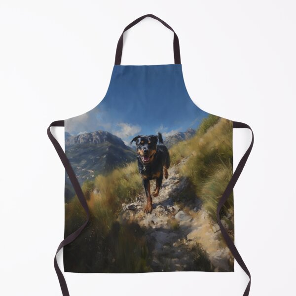 Item preview, A powerful Rottweiler running along a rugged mountain trail, Dogs in Motion designed and sold by CDC40.