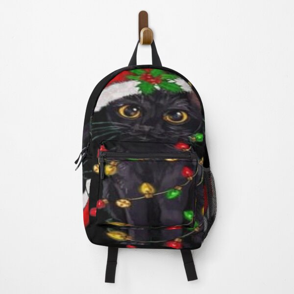 Item preview, Adorable Black Kitten Tangled in Christmas Lights designed and sold by Studio-DeLuz.