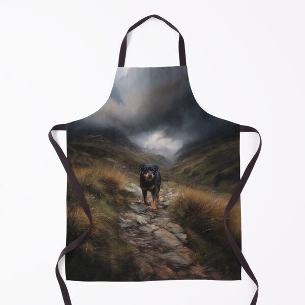 Item preview, A powerful Rottweiler running along a rugged mountain trail, Dogs in Motion designed and sold by CDC40.