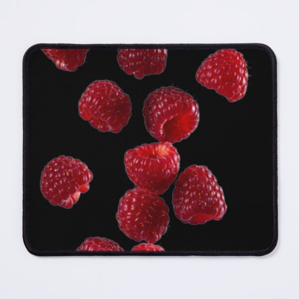 Item preview, Falling ripe raspberries in bright scattered fruit pattern designed and sold by SassyArtistry.