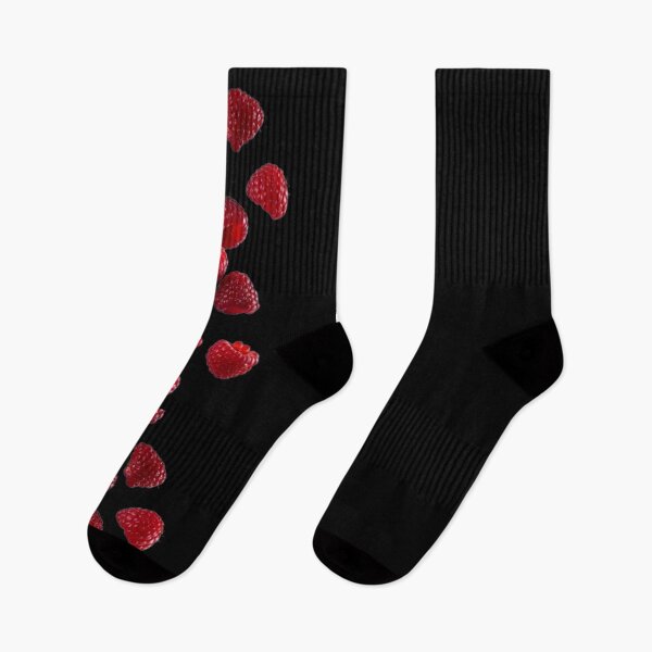 Item preview, Falling ripe raspberries in bright scattered fruit pattern designed and sold by SassyArtistry.