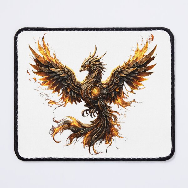 Item preview, Steampunk Phoenix – Brass Cyber Firebird Mythical Design designed and sold by Papier Atelier Art.