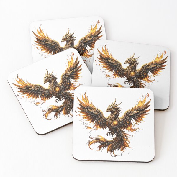 Item preview, Steampunk Phoenix – Brass Cyber Firebird Mythical Design designed and sold by Papier Atelier Art.