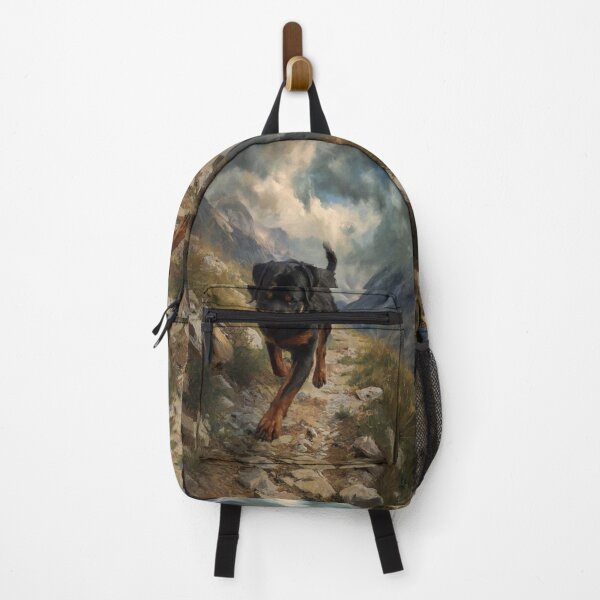 Item preview, A powerful Rottweiler running along a rugged mountain trail, Dogs in Motion designed and sold by CDC40.