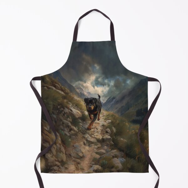 Item preview, A powerful Rottweiler running along a rugged mountain trail, Dogs in Motion designed and sold by CDC40.