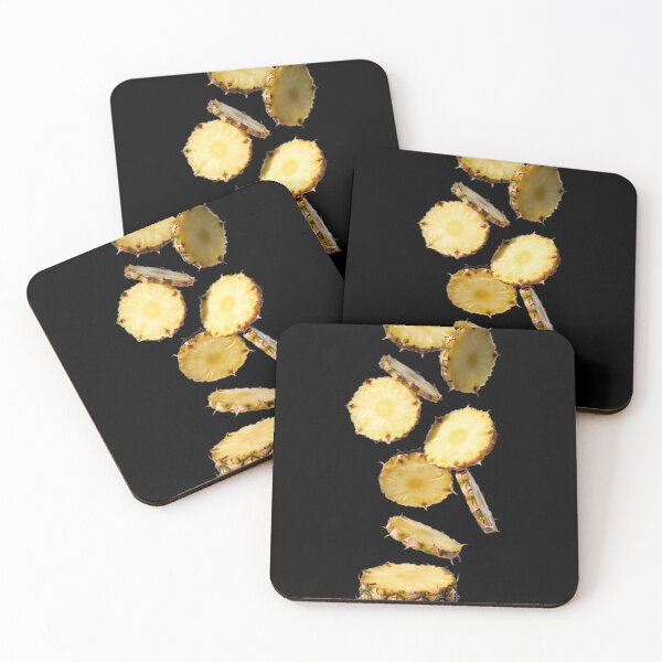 Item preview, Falling pineapple slices and pieces on transparent background designed and sold by SassyArtistry.
