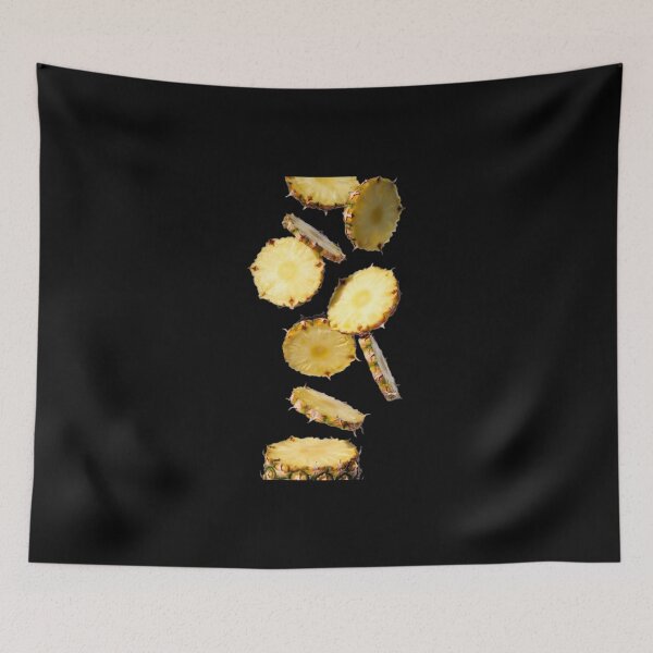 Item preview, Falling pineapple slices and pieces on transparent background designed and sold by SassyArtistry.