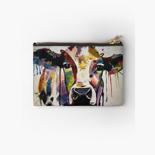 Item preview, Drippy, splattered multi colored cow designed and sold by Christine Ostergren.