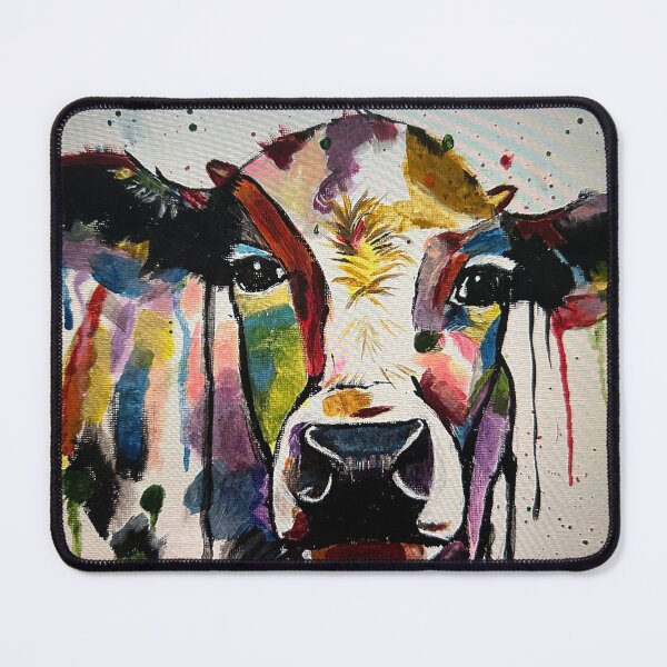 Item preview, Drippy, splattered multi colored cow designed and sold by Christine Ostergren.