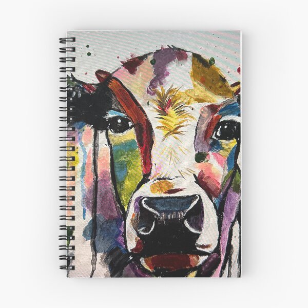 Item preview, Drippy, splattered multi colored cow designed and sold by Christine Ostergren.
