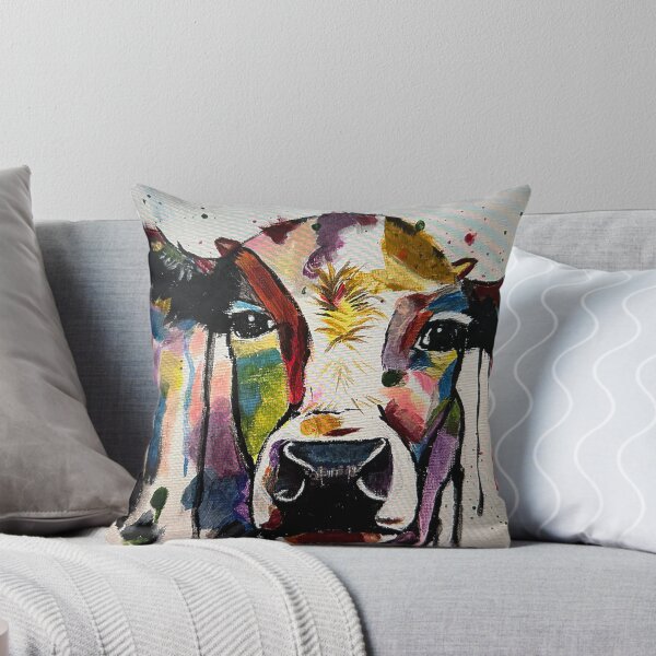 Item preview, Drippy, splattered multi colored cow designed and sold by Christine Ostergren.