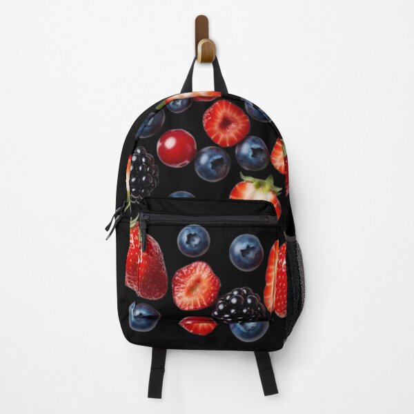 Item preview, Mixed falling berries in vibrant scattered fruit pattern designed and sold by SassyArtistry.