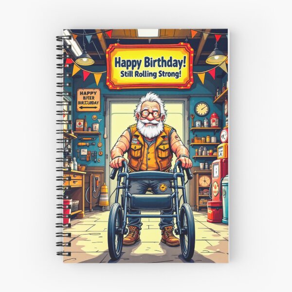 Item preview, HAPPY BIRTHDAY BIKER GARAGE 15B designed and sold by SteadyRolling.