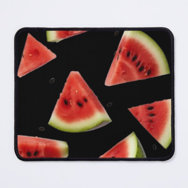 Item preview, Falling watermelon slices in bright scattered fruit pattern designed and sold by SassyArtistry.