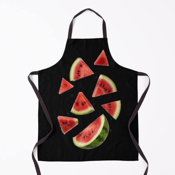 Item preview, Falling watermelon slices in bright scattered fruit pattern designed and sold by SassyArtistry.