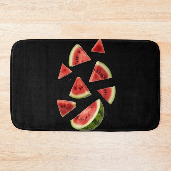 Item preview, Falling watermelon slices in bright scattered fruit pattern designed and sold by SassyArtistry.