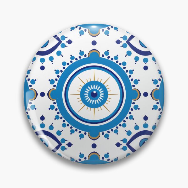Item preview, Cobalt Concentric Eye Motif Modern Greek Pattern designed and sold by daila70.