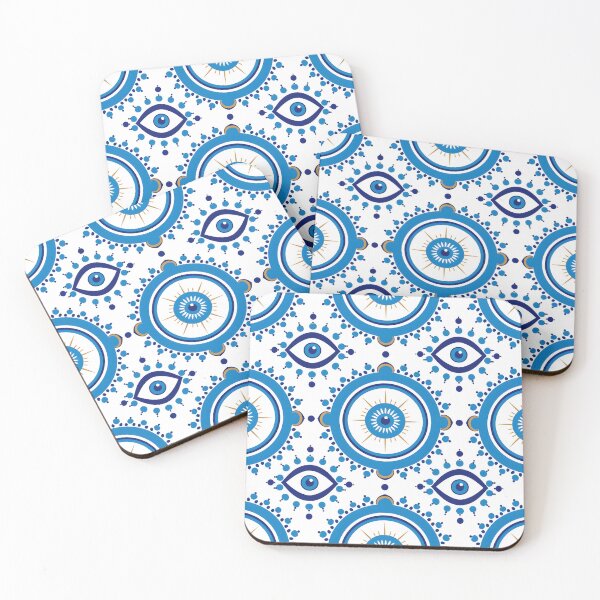 Item preview, Cobalt Concentric Eye Motif Modern Greek Pattern designed and sold by daila70.
