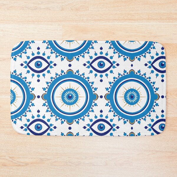 Item preview, Cobalt Concentric Eye Motif Modern Greek Pattern designed and sold by daila70.