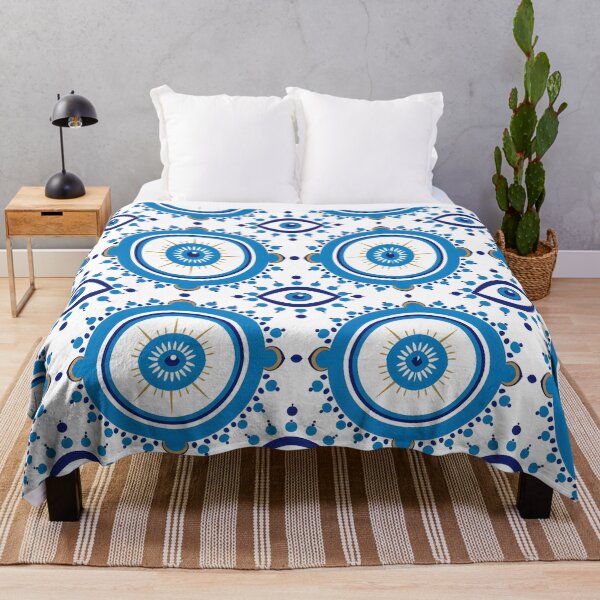Item preview, Cobalt Concentric Eye Motif Modern Greek Pattern designed and sold by daila70.