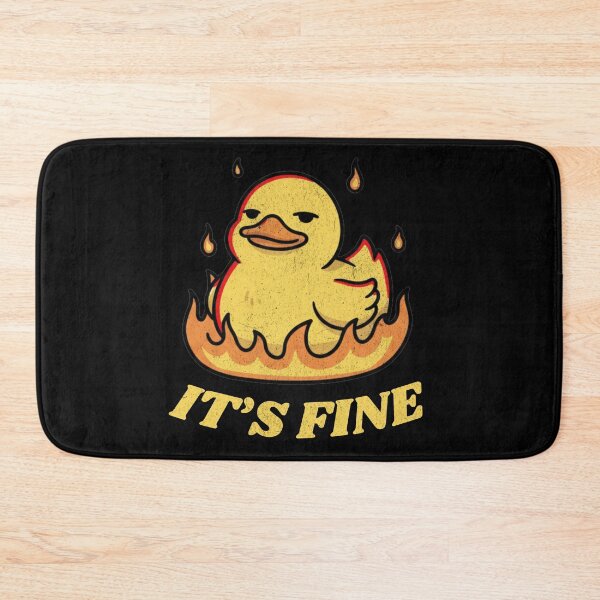 Item preview, It’s Fine Duck Funny Meme – Cute Burning Duck Illustration designed and sold by CaffeineDose.