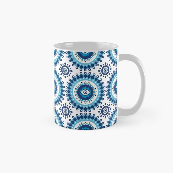Item preview, Abstract Nazar Circle Arrangement Blue White Motif designed and sold by daila70.