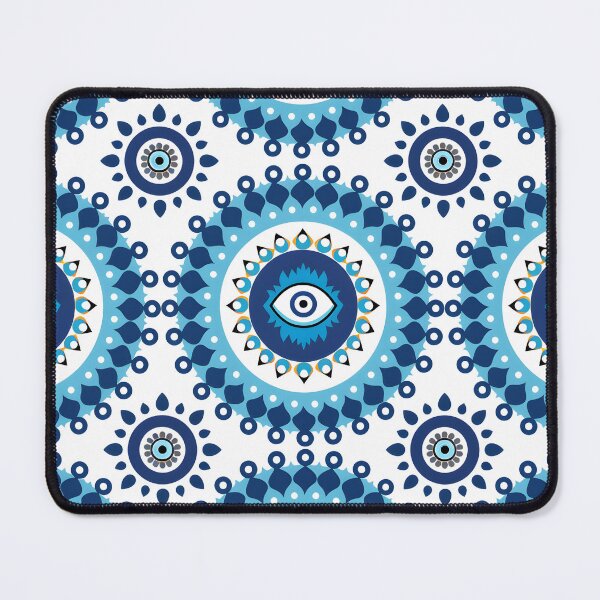 Item preview, Abstract Nazar Circle Arrangement Blue White Motif designed and sold by daila70.