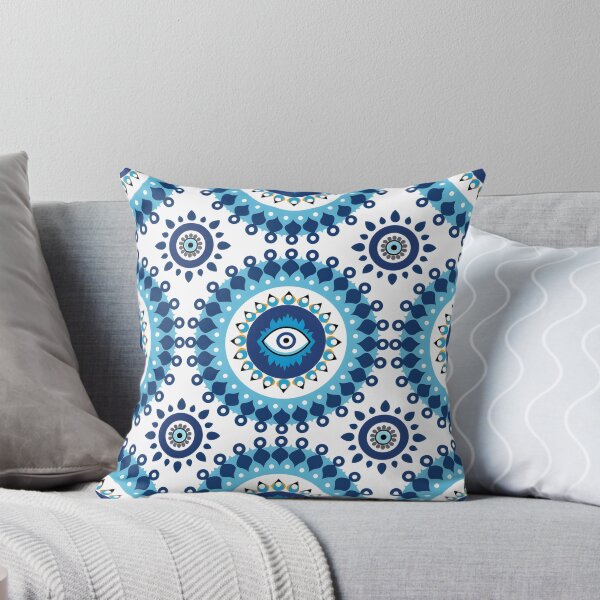Item preview, Abstract Nazar Circle Arrangement Blue White Motif designed and sold by daila70.