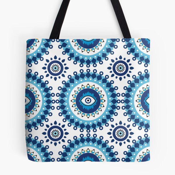 Item preview, Abstract Nazar Circle Arrangement Blue White Motif designed and sold by daila70.