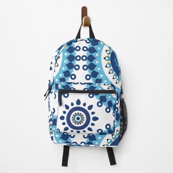 Item preview, Abstract Nazar Circle Arrangement Blue White Motif designed and sold by daila70.