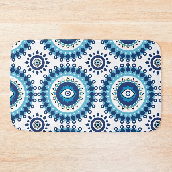 Item preview, Abstract Nazar Circle Arrangement Blue White Motif designed and sold by daila70.
