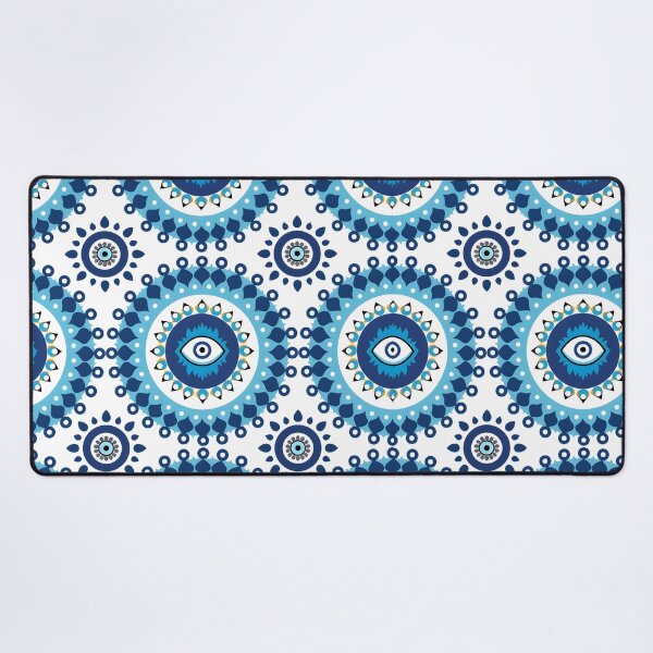 Item preview, Abstract Nazar Circle Arrangement Blue White Motif designed and sold by daila70.