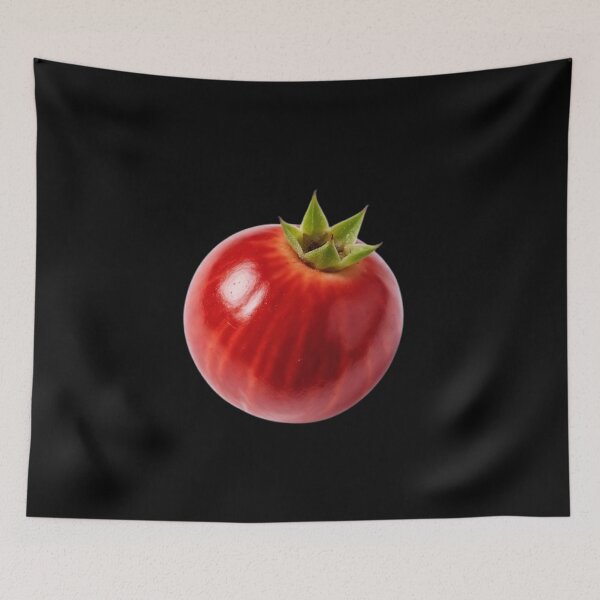 Item preview, Red tomato with green stem on transparent background designed and sold by SassyArtistry.