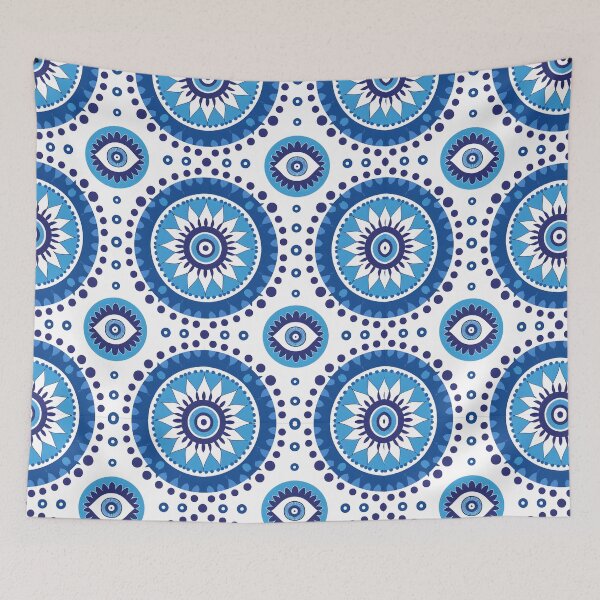 Item preview, Contemporary Protective Eye Pattern Cobalt Blue Design designed and sold by daila70.