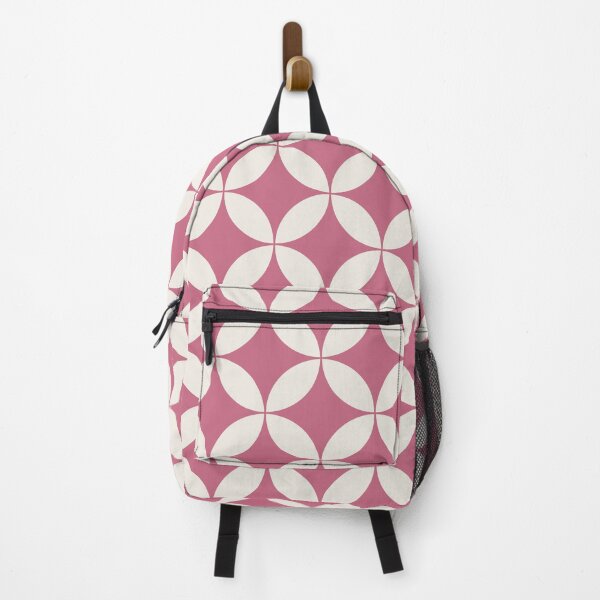 Item preview, Pink Cream Retro Circles and Diamond Pattern 60s 70s Mid Century designed and sold by The Groove Garden.