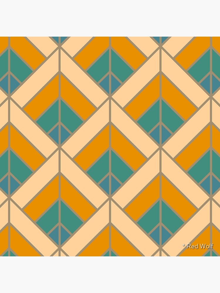 Geometric Pattern: Art Deco Diamond: Lily by redwolfoz