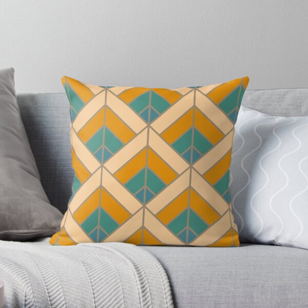 Geometric Pattern: Art Deco Diamond: Lily Throw Pillow