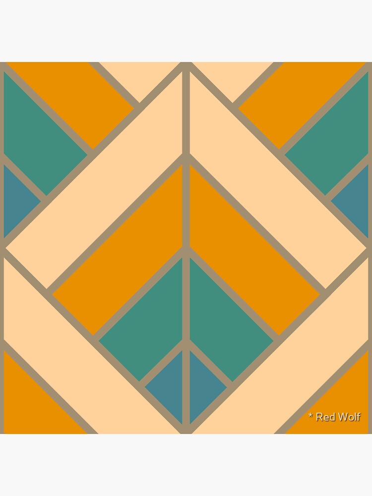 Geometric Pattern: Art Deco Diamond: Lily by redwolfoz