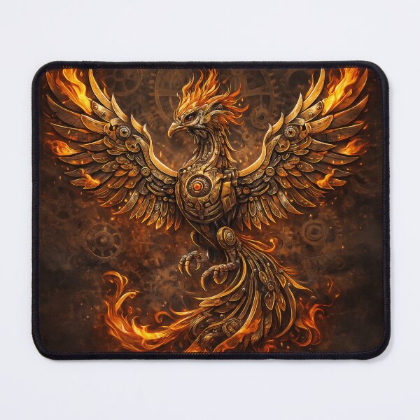 Item preview, Steampunk Phoenix – Brass Cyber Firebird Mythical Design designed and sold by Papier Atelier Art.