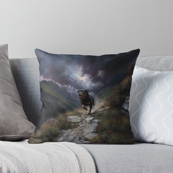 Item preview, A powerful Rottweiler running along a rugged mountain trail, Dogs in Motion designed and sold by CDC40.