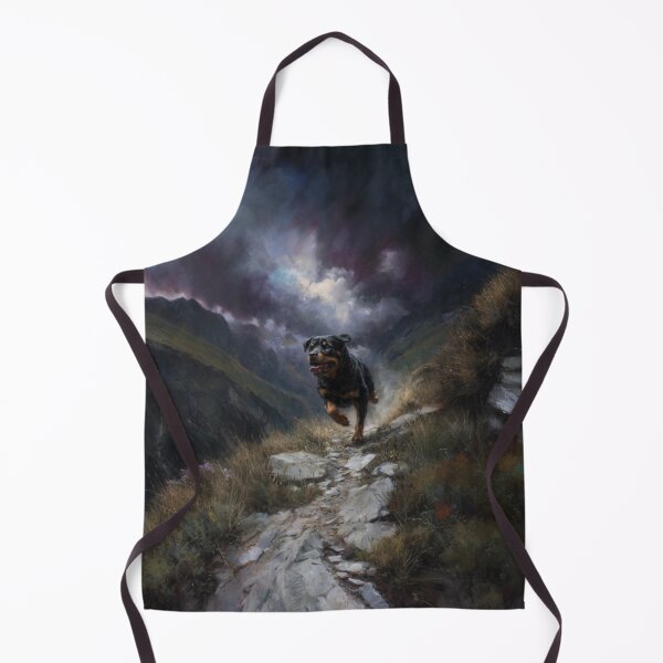 Item preview, A powerful Rottweiler running along a rugged mountain trail, Dogs in Motion designed and sold by CDC40.