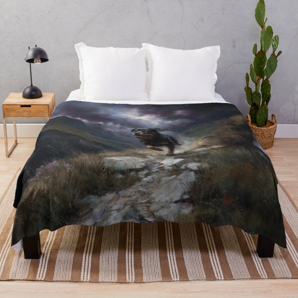 Item preview, A powerful Rottweiler running along a rugged mountain trail, Dogs in Motion designed and sold by CDC40.