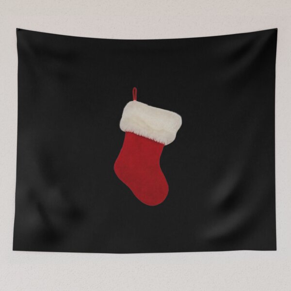Item preview, Red Christmas stocking with white fur on transparent background designed and sold by SassyArtistry.