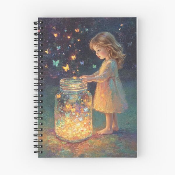 Item preview, Girl with a Jar of Glowing Butterflies designed and sold by Magical Art Store.