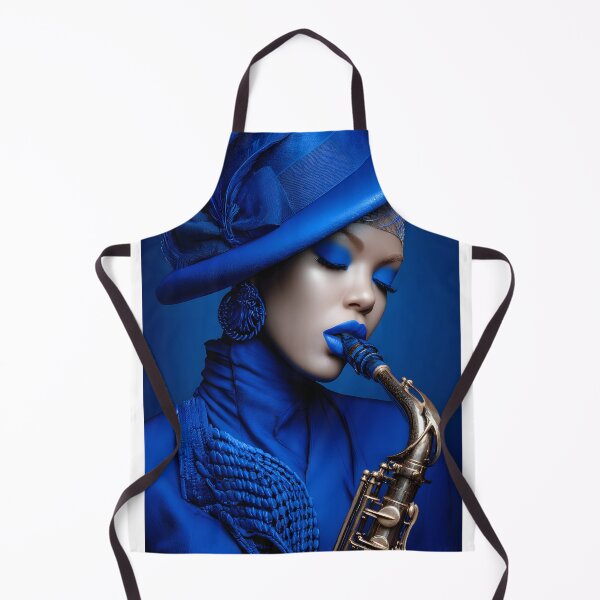 Item preview, Blue Elegance: A Saxophonist in Monochromatic Style designed and sold by Artessie.