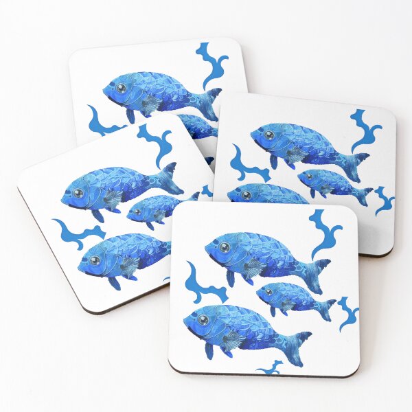 Item preview, Blue Koi Fish Trio | Cute Aquatic Artwork & Ocean Aesthetic Design designed and sold by mayarelshukairi.
