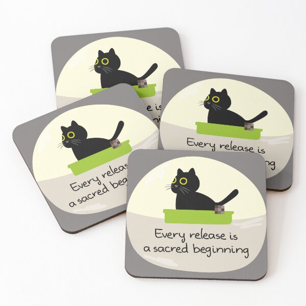 Item preview, Every Release is a Sacred Beginning - Funny Cat on Litter Box designed and sold by fishdesigns.